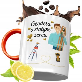 Narancssárga Bögre Földmérőnek Ajándék fényképes nyomtatással