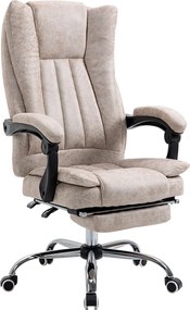 Vinsetto Irodai Forgószék Kényelmes Dönthető Lábpihenővel Magasságállítási Funkcióval Mikrofont Plastic Fém Nylon Beige+Fekete+Ezüst 63 x 71 x 110-118