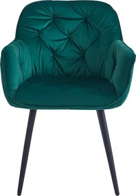 Dizájnos fotel, zöld Velvet szövet, FEDRIS NEW