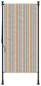 sárga és fehér szövet és acél kültéri roló 120 x 270 cm