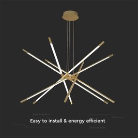 LED Dimmelhető csillár zsinóron LED/50W/230V 3000K arany