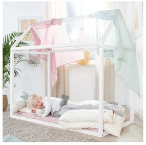 Fehér házikó alakú gyerekágy 70x140 cm Montessori – Roba