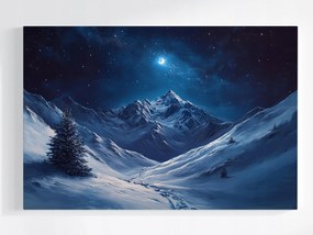 Poszter Tájkép Magas Hegyek Éjszaka Hold Tél Hó 120x80