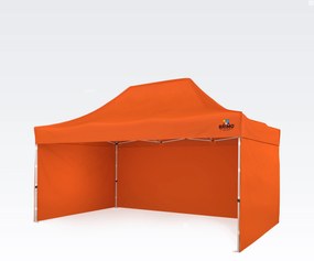 Kerti sátor 3x4,5m Acél | Gyorsan felállítható Pavilon Eseményekhez és Partikhoz - plusz 3 oldalfal - Narancs
