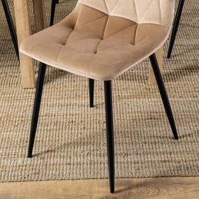 Szék bézs színben, bársony kárpittal ROBIN