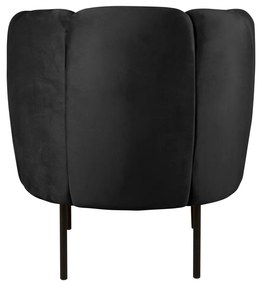 Tulip bársony design fotel fekete