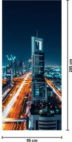 Fotótapéta ajtóra - Dubai éjszaka (95x205cm)