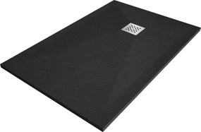 Mexen Stone+ 120 x 100 cm-es téglalap alakú kompozit zuhanytálca, fekete - 44701012