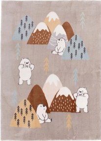 Modern Gyerekszőnyeg Plüss Nagy Bézs 160x230CM Puha Mackó Mintás