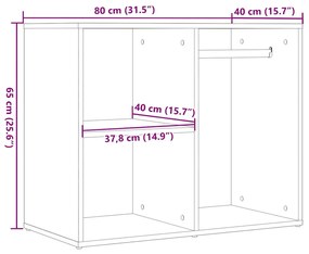 antik fa szerelt fa pipereszekrény 80 x 40 x 65 cm