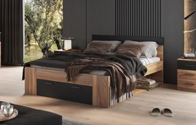 Franciaágy 160 cm Benson MW91 (mauvella tölgy + fekete). Akció -18%. 1118205