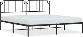 vidaXL fekete fém ágykeret fejtámlával 193 x 203 cm