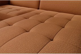 Sárga bársony kinyitható-tárolóhelyes sarokkanapé (jobb oldali-heverő résszel) Gomsi – ELTAP