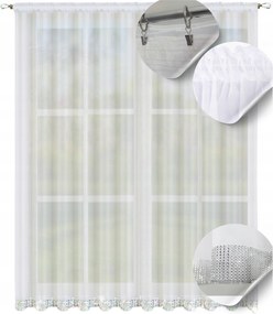 Sima, cirkóniás függönyök, készre varrva, 240x400 cm, függöny flitterekkel, voile, fehér függönyök