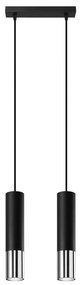 Sollux SL.0941 - Csillár zsinóron LOOPEZ 2xGU10/10W/230V fekete/króm
