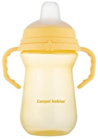 Kiömlésmentes pohár Canpol Babies, puha szájjal, sárga, 250 ml