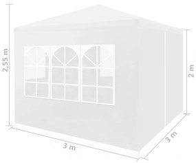 fehér partisátor 3 x 3 m