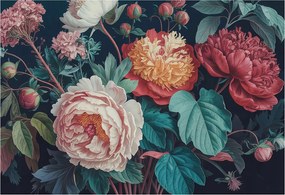 Fotótapéta Flizelin Dekoratív tapéta Színes virágok 152x104 Ragasztó