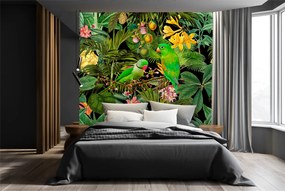 Gario Fotótapéta A zöld levelek a madarak természetét - Andrea Haase Anyag: Vlies, Méret: 250 x 250 cm