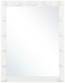 Falitükör LED Lámpákkal Fehér Keretben 50 x 60 cm ODENAS Beliani