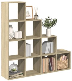 4 szintes sonoma tölgy elválasztó könyvespolc 131,5x29x131,5 cm