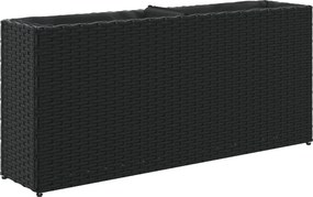 vidaXL fekete polyrattan kerti ültetőláda 2 cseréppel 90x20x40 cm