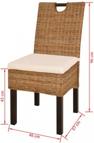 4 db Kubu rattan mangófa étkezőszék