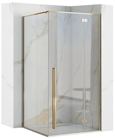 Rea Fargo Gold, zuhanykabin csuklós ajtóval 120 (ajtó) x 90 (fal) x 195 cm, 6mm átlátszó üveg, arany profil, REA-K6614