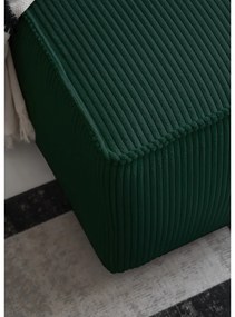 Sötétzöld kordbársony kinyitható sarokkanapé (bal oldali) Brave Dave – Miuform