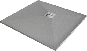 Mexen Stone+ kompozit négyzet zuhanytálca 100 x 100 cm, szürke-beton - 44611010