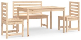 4 részes tömör fenyőfa kerti étkezőgarnitúra