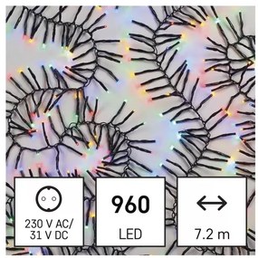 LED karácsonyi fényfüzér – süni, 7,2 m, kültéri és beltéri, többszínű, program., időzítő