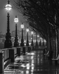 Poszter 40x50cm Temzeparti sétány este 2, Assaf Frank