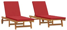 vidaXL Napozó 2-személy 2 pcs Barna Tömör Akácfa