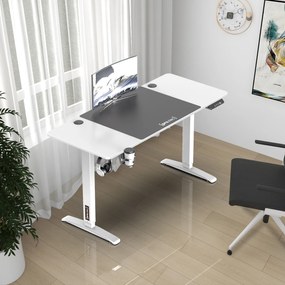 [pro.tec] Íróasztal Állítható magasságú Salinas 140 x 60 x 73-118 cm fehér/fekete