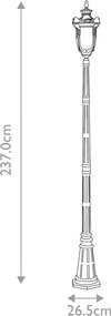 Elstead Lighting PHILADELPHIA PH5-L-OB Utcai lámpa 3x60W/E14 IP44