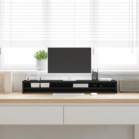 fekete tölgy színű szerelt fa monitorállvány 100 x 24 x 13 cm