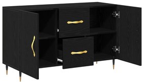 Oldalszekrény Fekete Tölgy 100x36x60 cm Mérnöki Fa