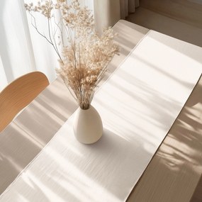 Goldea lenvászon keveréket tartalmazó asztali futó - elefántcsont 20x140 cm