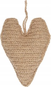 Horgolt juta szív Cordis 19 cm