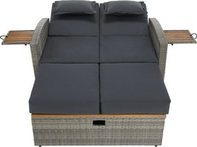 Kerti rattan heverő, szürke/természetes, MALORY