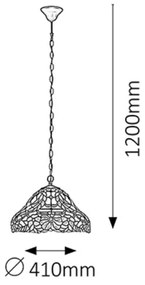 Rabalux 8086 - Tiffany Csillár MIRELLA 2xE27/60W/230V