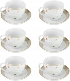 Villa Altachiara 6 darabos ünnepi porcelán kávéscsésze készlet, 80 ml.