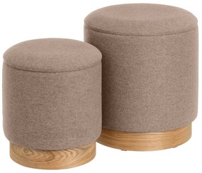 Világosbarna puff szett 2 db-os – Casa Selección