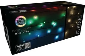RGB karácsonyi LED-lánc távirányítóval 96 LED, színes, 9,6 m