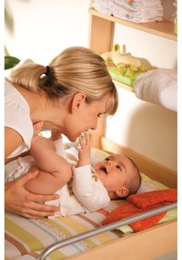 Natúr színű fali pelenkázó bükkfa dekorral Dschungelbaby – Roba