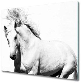 Üveg vágódeszka fehér Ló 60x52 cm