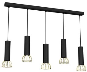 Csillár zsinóron DANTE 5xGU10/25W/230V fekete/arany