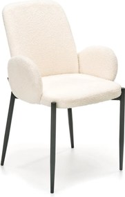 Krémszínű kárpitozott szék karfával fésülködőasztalhoz, nappaliba K477