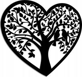 Áttört Falikép Szív Szerelem Madarak Ajándék 60CM 3D